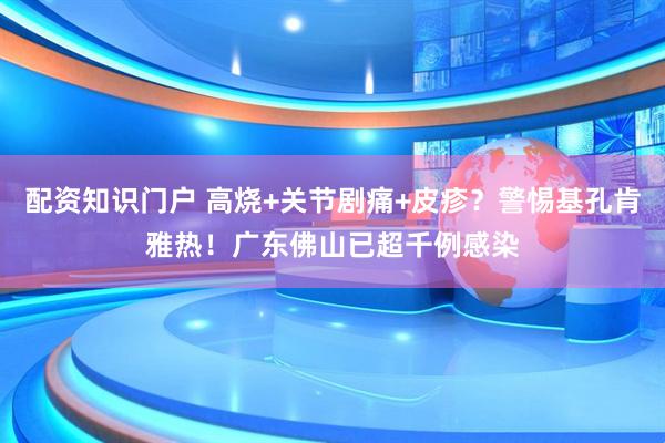 配资知识门户 高烧+关节剧痛+皮疹？警惕基孔肯雅热！广东佛山已超千例感染